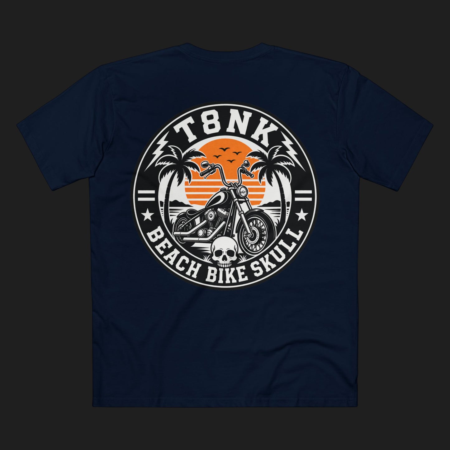 T8NK | Unisex Beach Bike Skull Tee