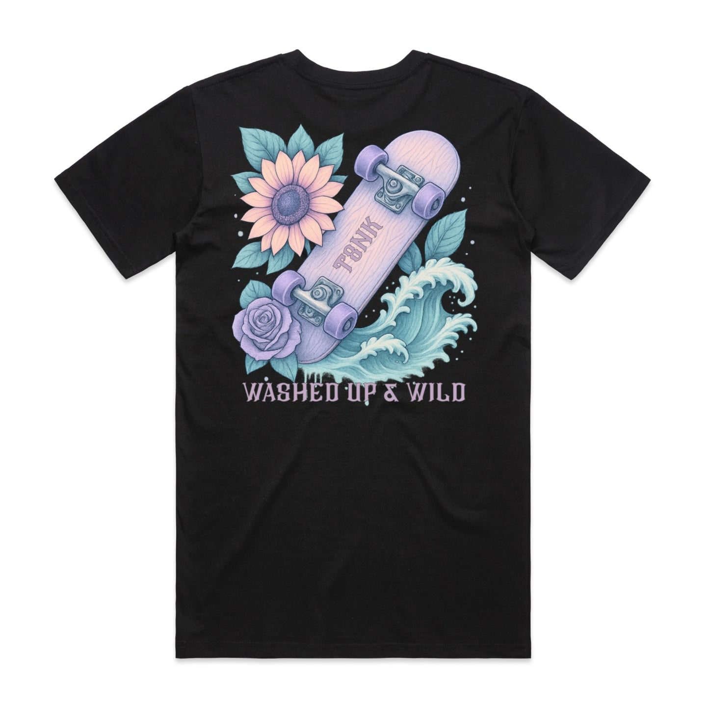 Washed Up & Wild – Vintage Skateboard Floral Tee