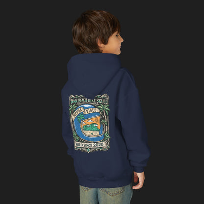 Youth Surf Vibes Hoodie | Beach Bike Skull Wild Since 2020