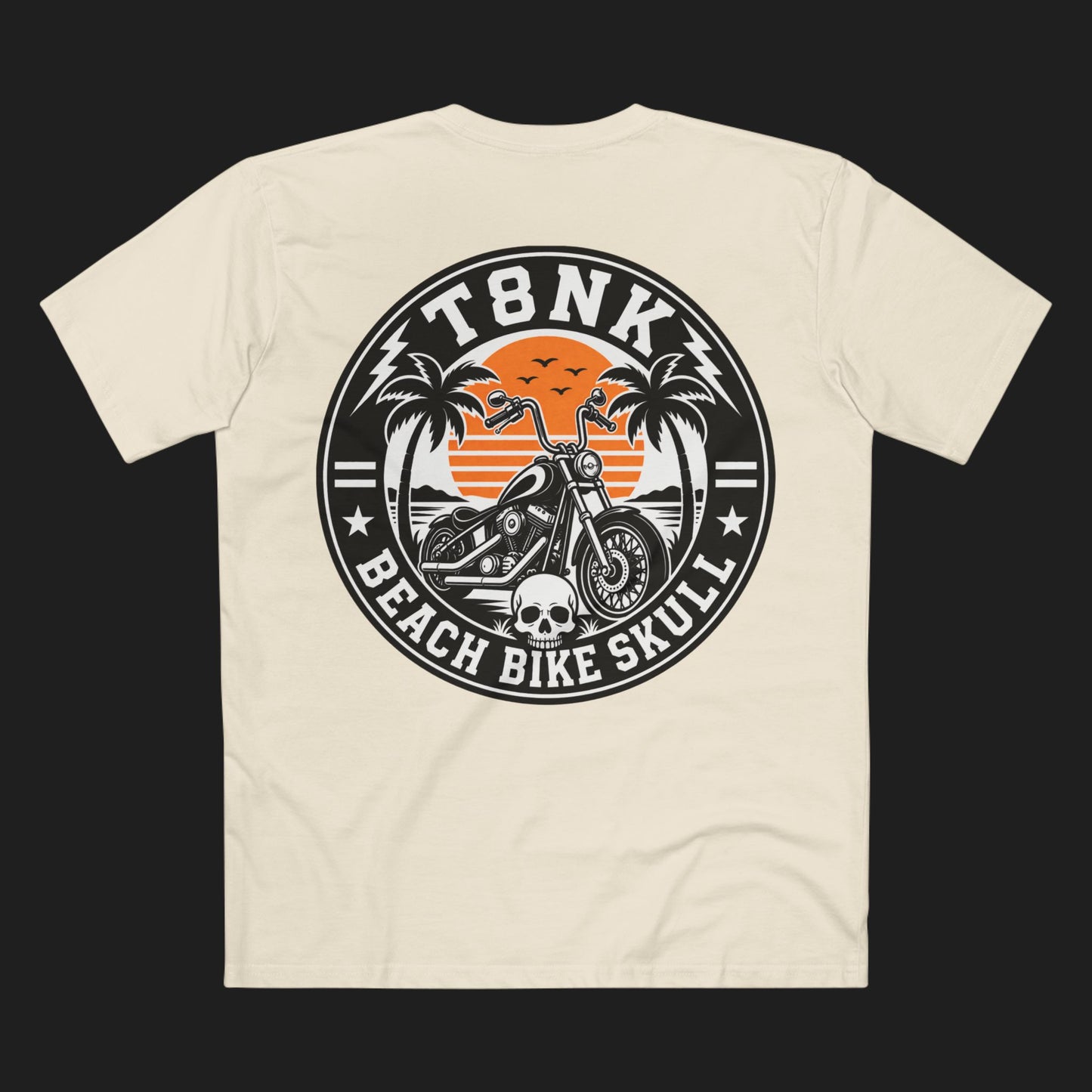 T8NK | Unisex Beach Bike Skull Tee