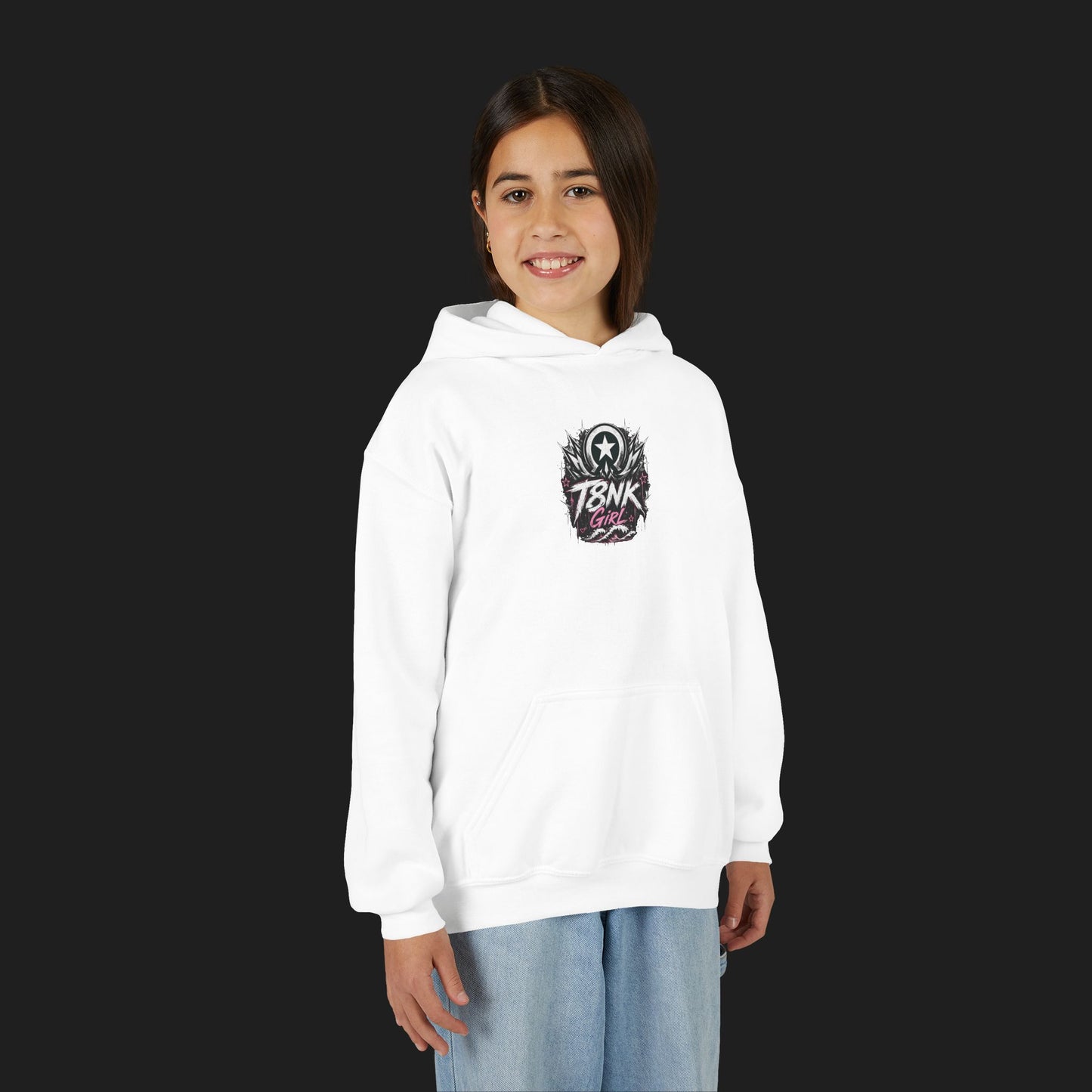 T8NK Girl Youth Hoodie | Beach Bike Skull Graphic Sweatshirt