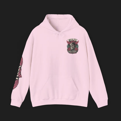 T8NK GIRL | Waves, Wheels & Wild Hearts" Vintage Skull Moto Hoodie