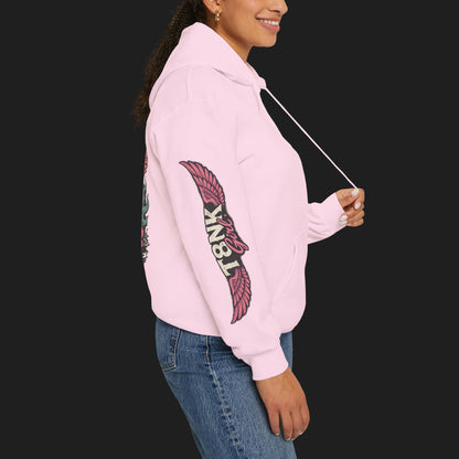 T8NK GIRL | Waves, Wheels & Wild Hearts" Vintage Skull Moto Hoodie