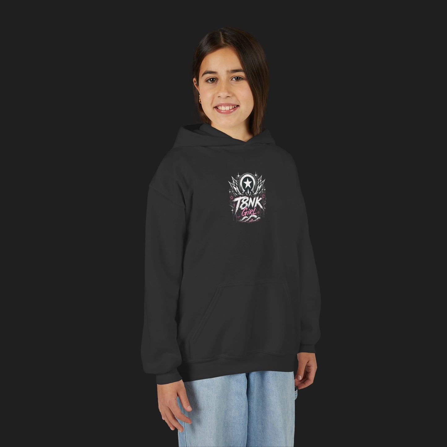T8NK Girl Youth Hoodie | Beach Bike Skull Graphic Sweatshirt