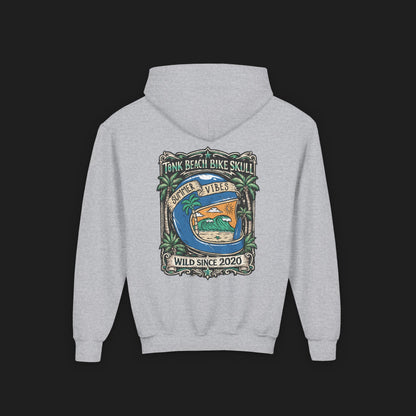 Youth Surf Vibes Hoodie | Beach Bike Skull Wild Since 2020