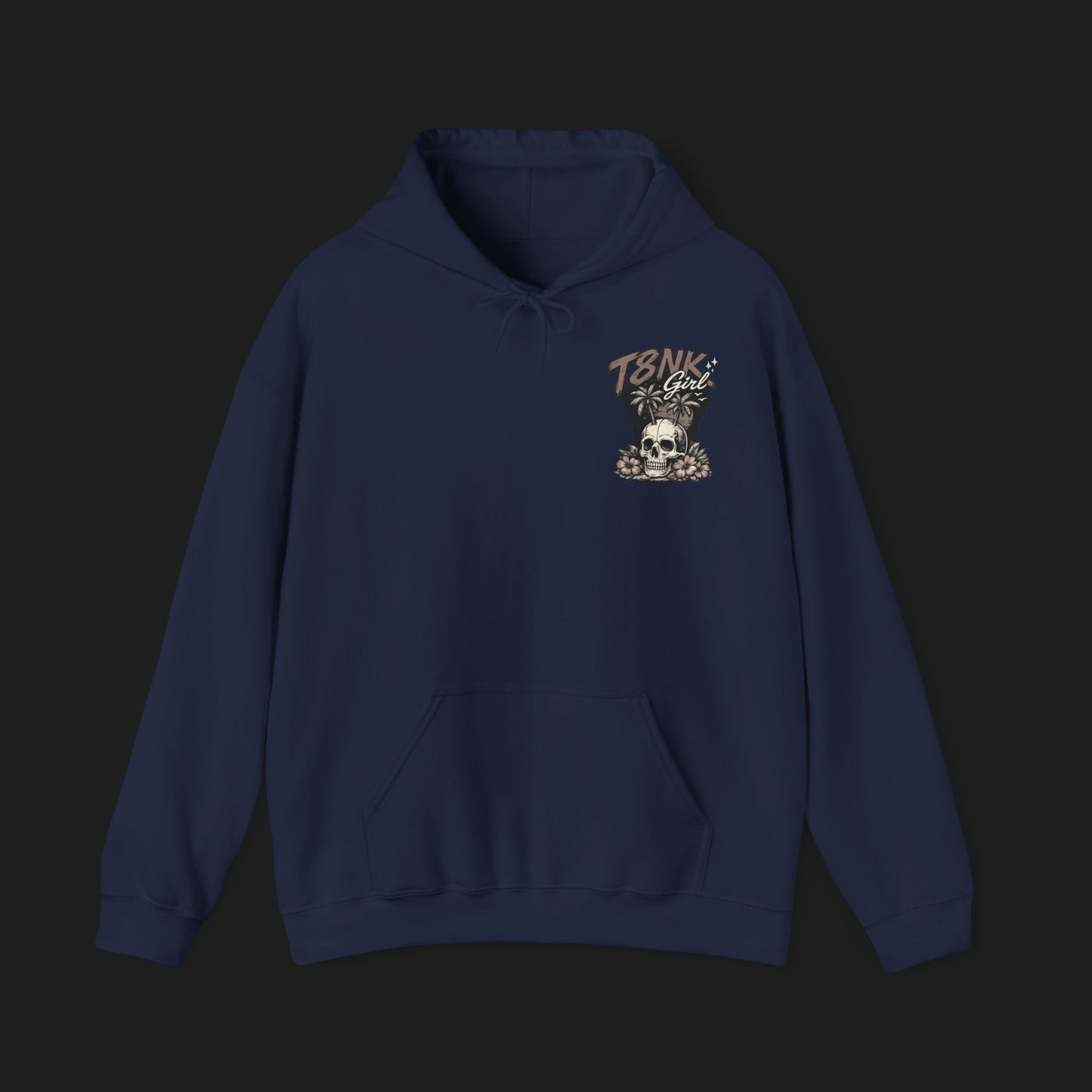 T8NK GIRL | Skull Surf Hoodie Waves, Wheels & Wild Hearts Graphic Sweatshirt