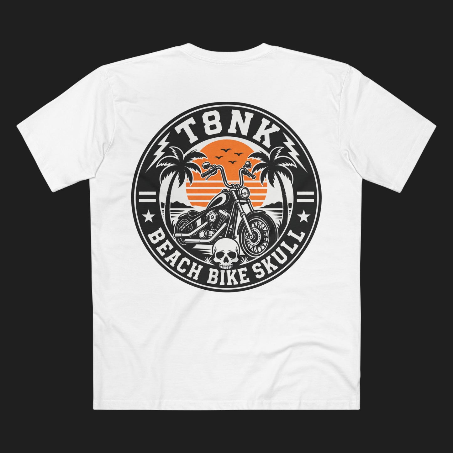 T8NK | Unisex Beach Bike Skull Tee