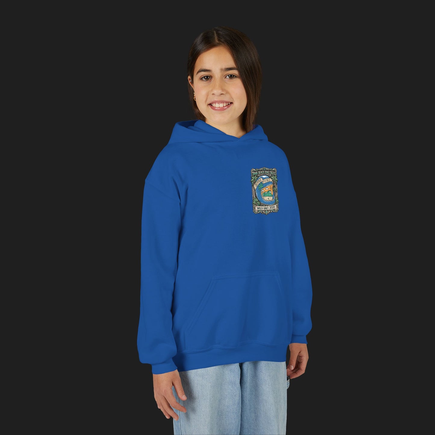 Youth Surf Vibes Hoodie | Beach Bike Skull Wild Since 2020