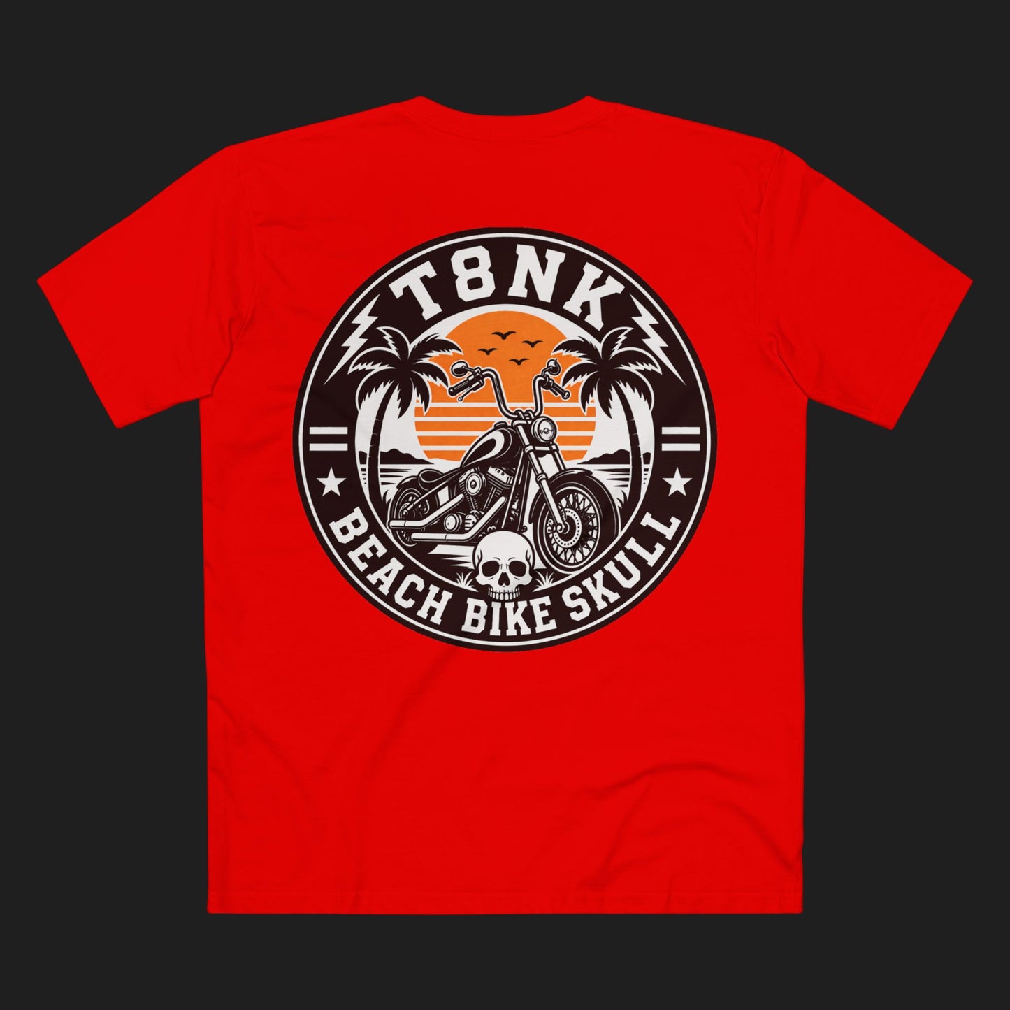T8NK | Unisex Beach Bike Skull Tee