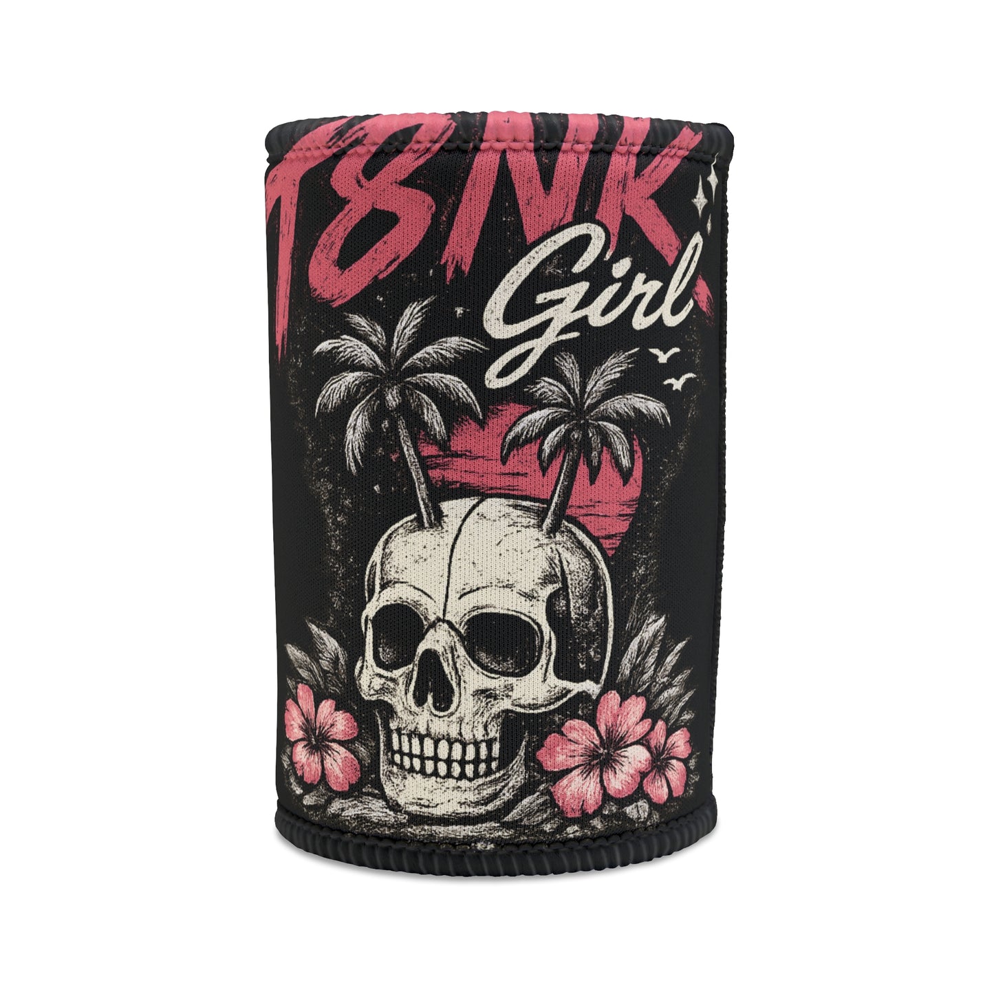 Stubby Holder 'T8nk Girl' Skull Surf Waves Stubby Holder