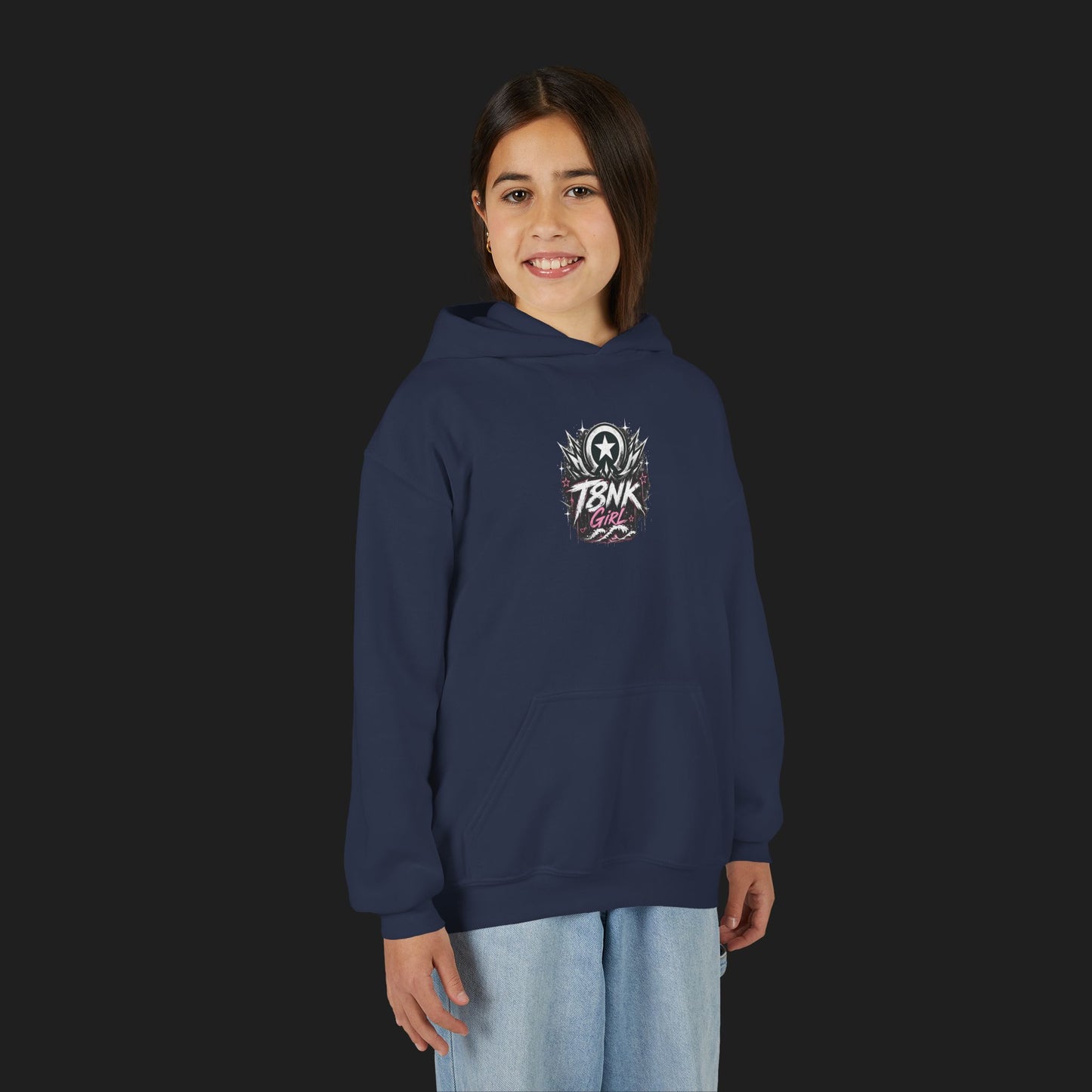 T8NK Girl Youth Hoodie | Beach Bike Skull Graphic Sweatshirt