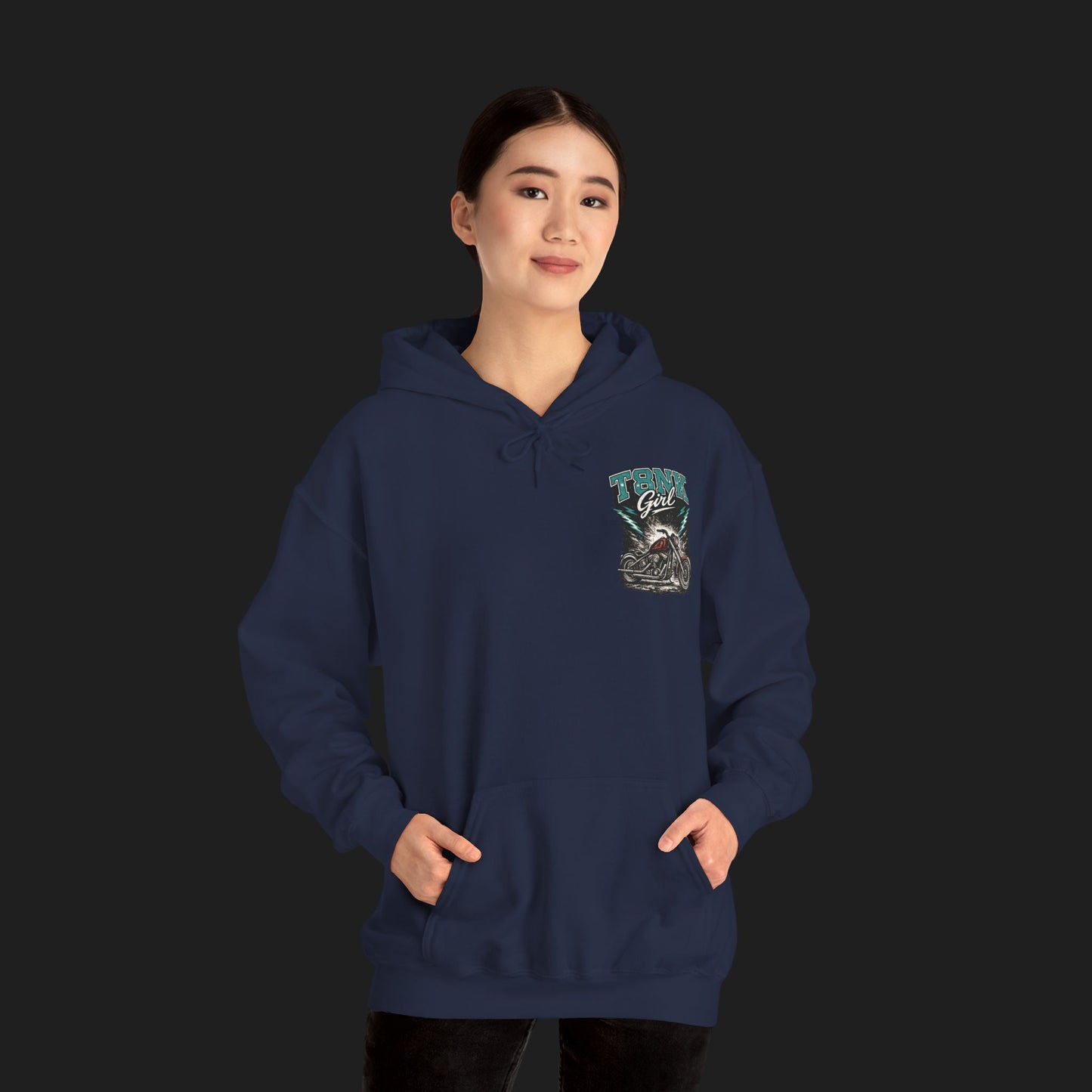 T8NK GIRL | Motorcycle Hoodie - "Waves, Wheels & Wild Hearts" Biker Sweatshirt