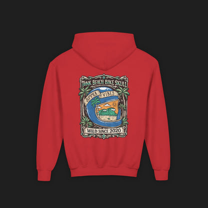 Youth Surf Vibes Hoodie | Beach Bike Skull Wild Since 2020