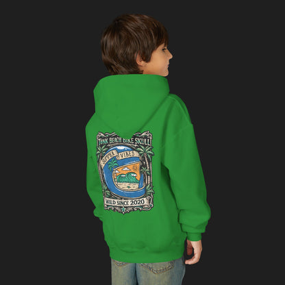 Youth Surf Vibes Hoodie | Beach Bike Skull Wild Since 2020