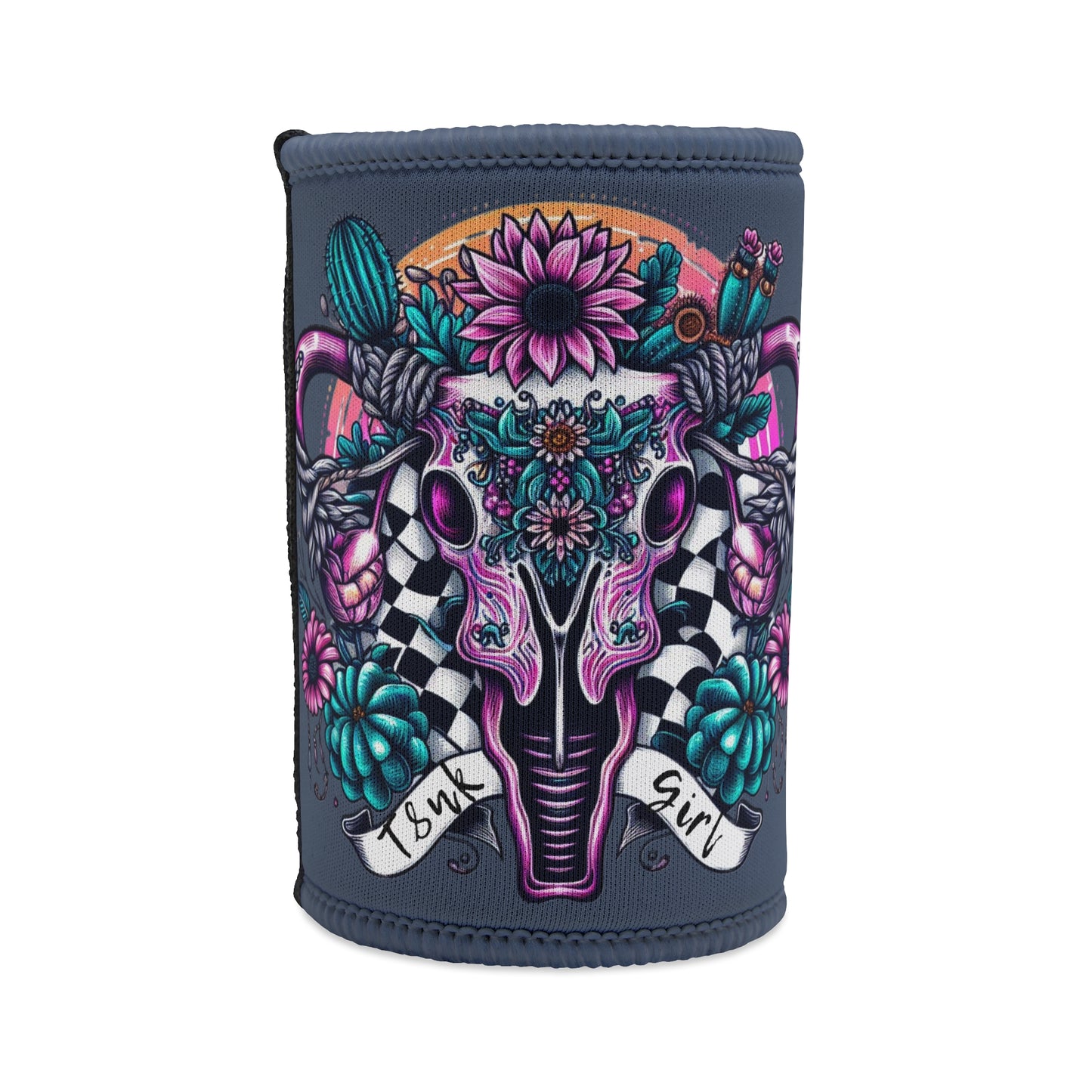 COW SKULL OVARIES STUBBY COOLER- T8NK GIRL