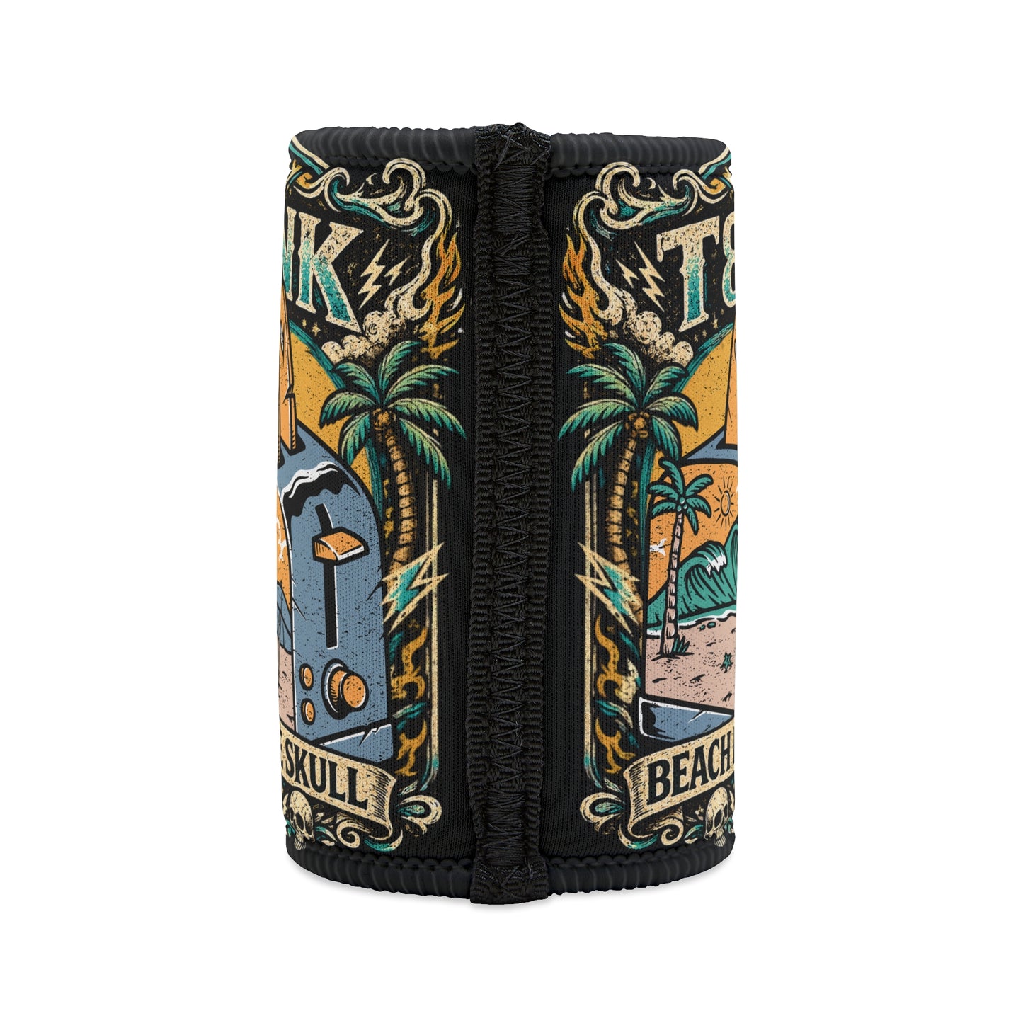 Stubby Cooler | Beach Bike Skull Retro Surf Can Koozie