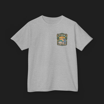 Kids Beach Bike Skull T‑Shirt | Retro Tropical Surf Graphic Tee