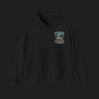 T8NK GIRL | Motorcycle Hoodie - "Waves, Wheels & Wild Hearts" Biker Sweatshirt