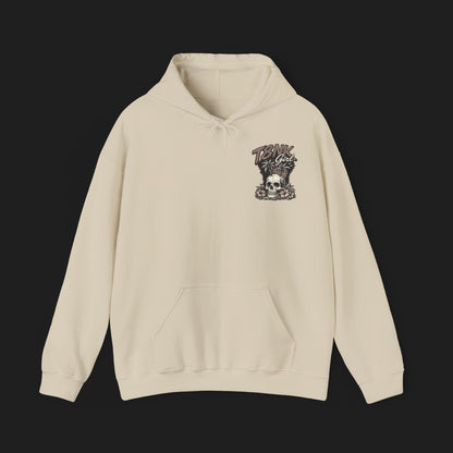 T8NK GIRL | Skull Surf Hoodie Waves, Wheels & Wild Hearts Graphic Sweatshirt