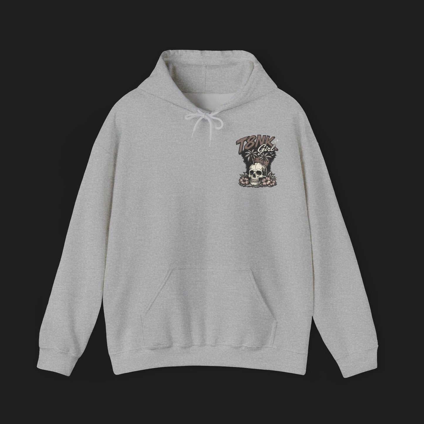 T8NK GIRL | Skull Surf Hoodie Waves, Wheels & Wild Hearts Graphic Sweatshirt