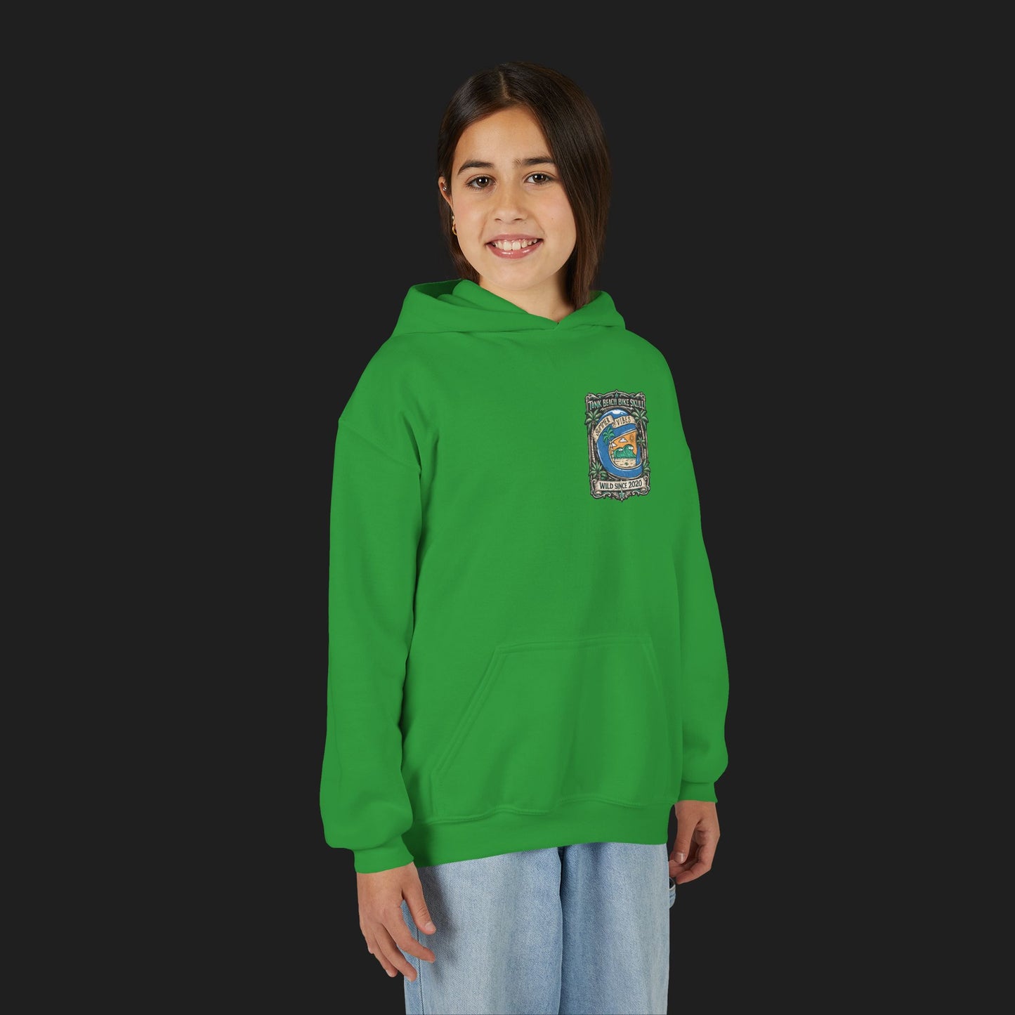 Youth Surf Vibes Hoodie | Beach Bike Skull Wild Since 2020