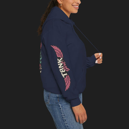 T8NK GIRL | Waves, Wheels & Wild Hearts" Vintage Skull Moto Hoodie
