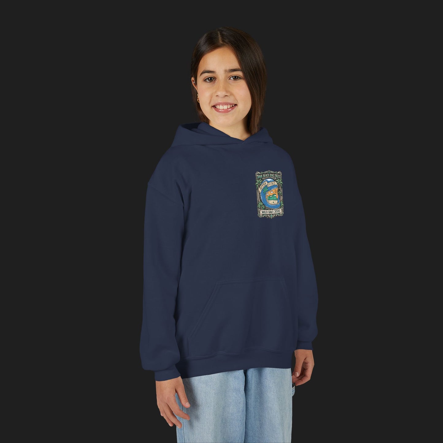 Youth Surf Vibes Hoodie | Beach Bike Skull Wild Since 2020
