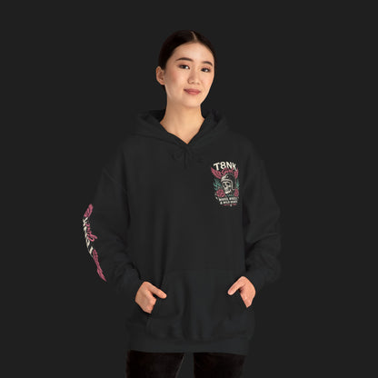 T8NK GIRL | Waves, Wheels & Wild Hearts" Vintage Skull Moto Hoodie