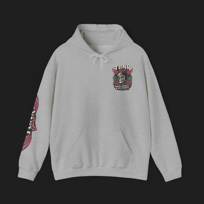 T8NK GIRL | Waves, Wheels & Wild Hearts" Vintage Skull Moto Hoodie