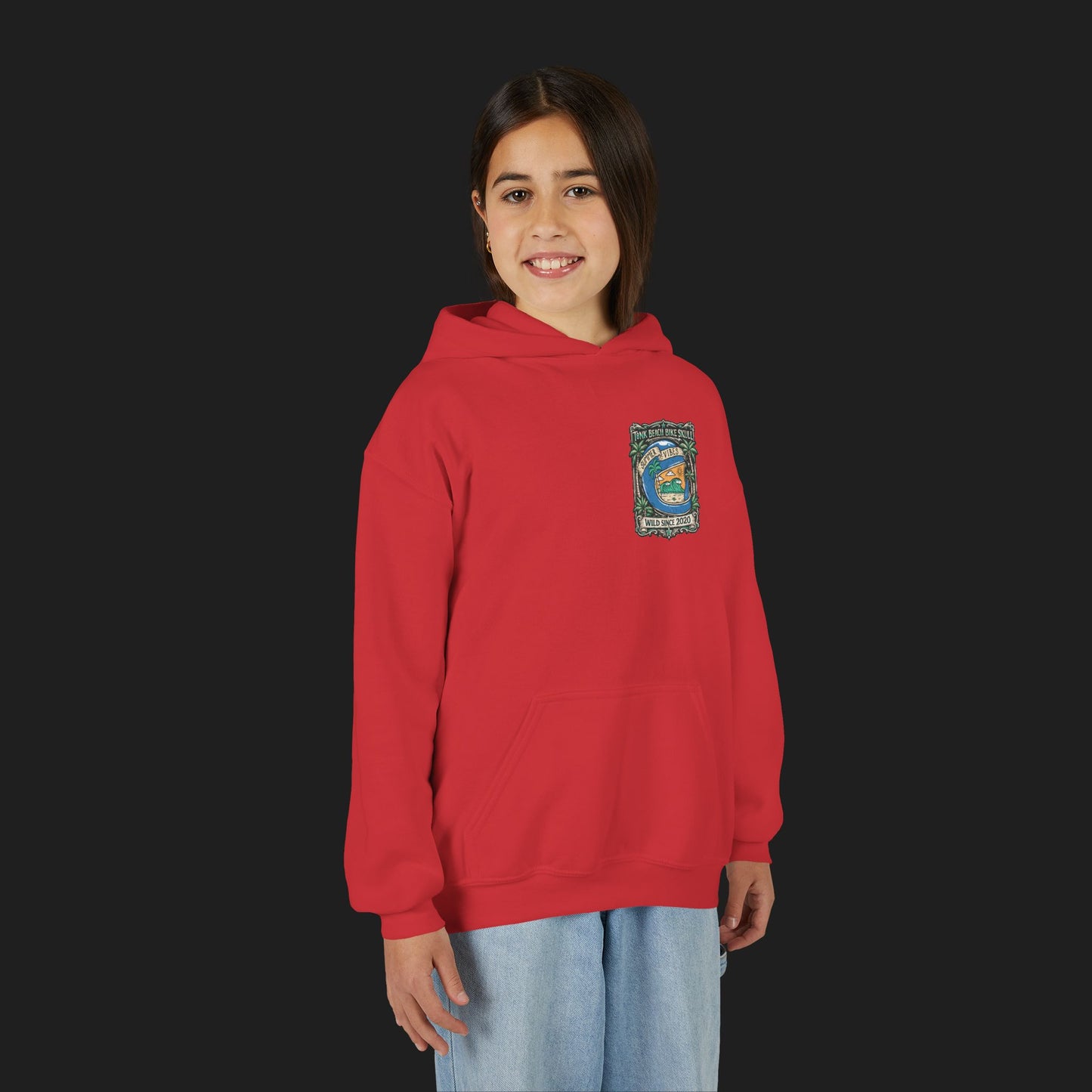 Youth Surf Vibes Hoodie | Beach Bike Skull Wild Since 2020