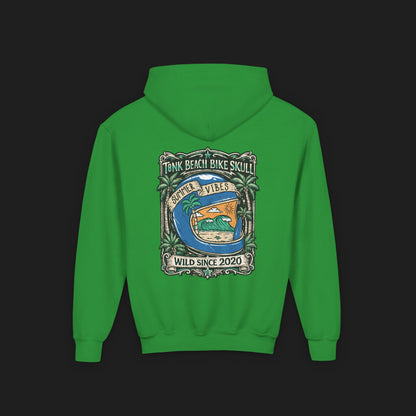 Youth Surf Vibes Hoodie | Beach Bike Skull Wild Since 2020