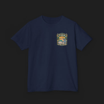 Kids Beach Bike Skull T‑Shirt | Retro Tropical Surf Graphic Tee