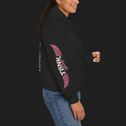 T8NK GIRL | Waves, Wheels & Wild Hearts" Vintage Skull Moto Hoodie