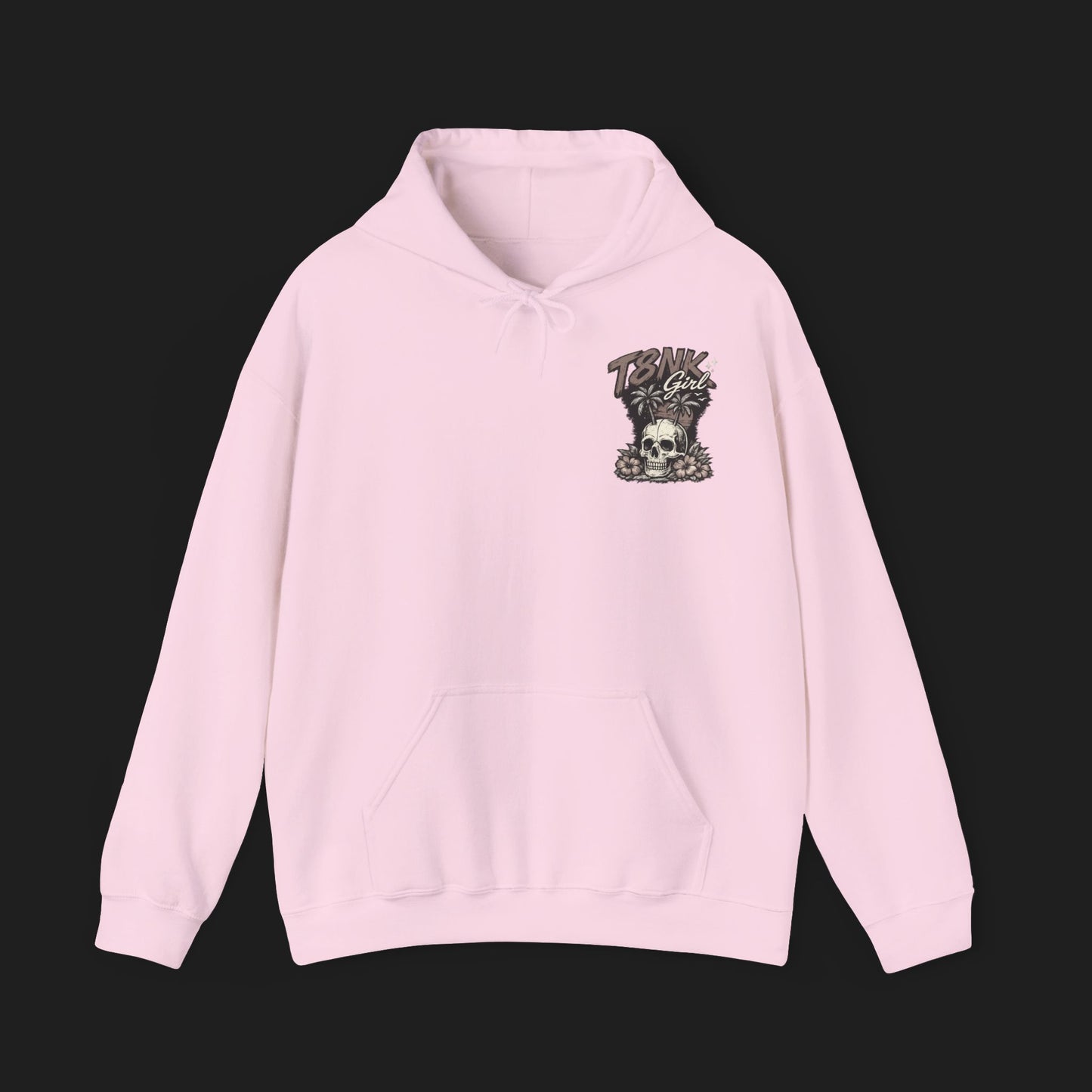 T8NK GIRL | Skull Surf Hoodie Waves, Wheels & Wild Hearts Graphic Sweatshirt