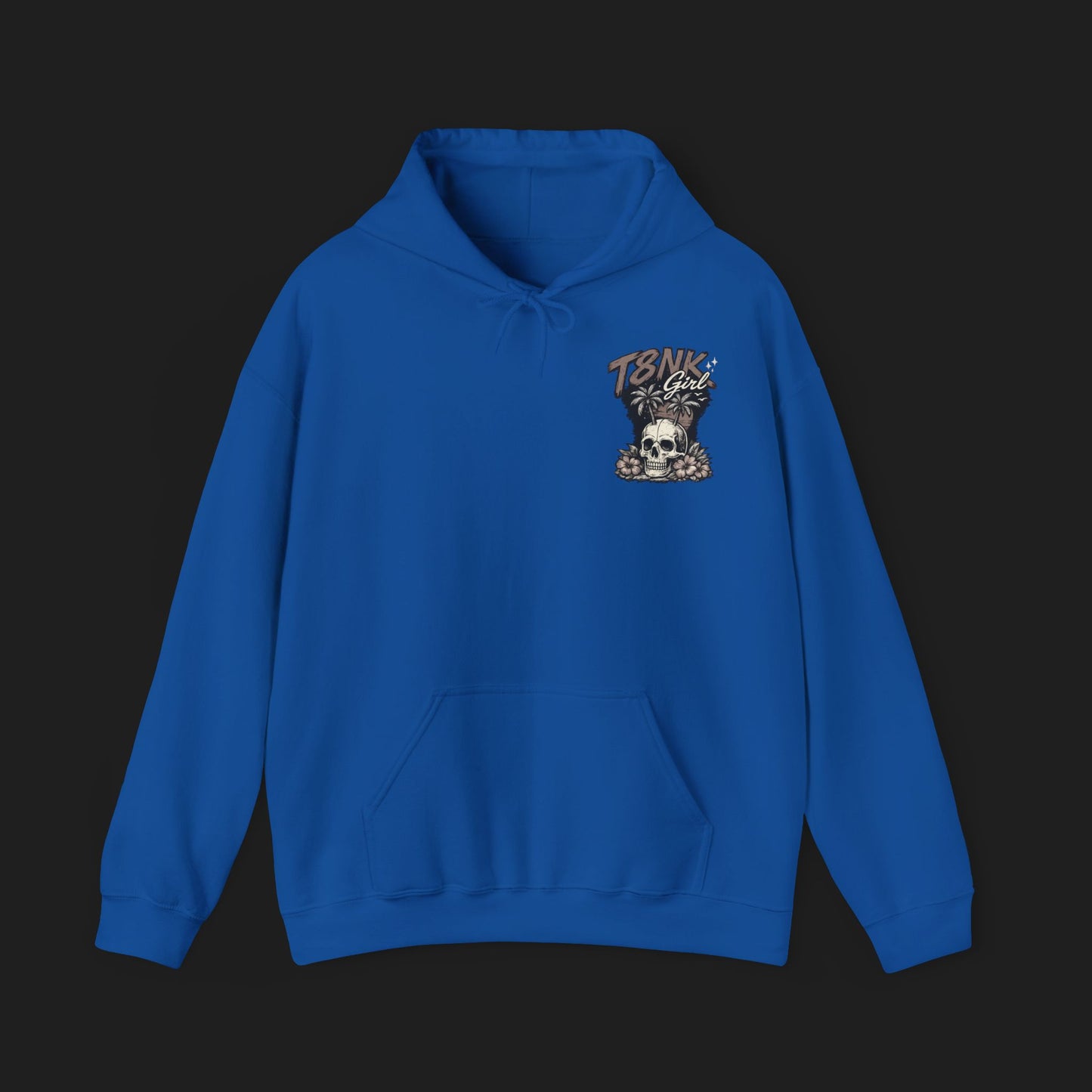 T8NK GIRL | Skull Surf Hoodie Waves, Wheels & Wild Hearts Graphic Sweatshirt