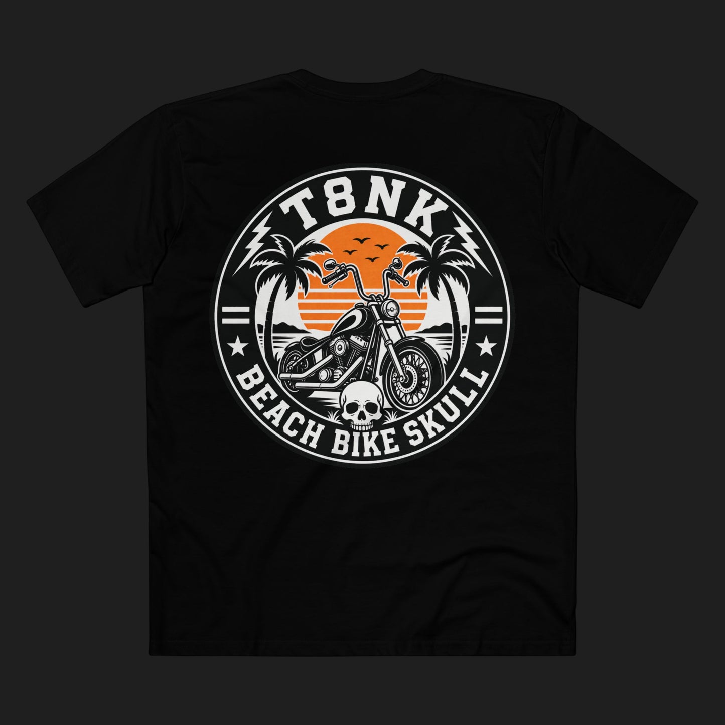 T8NK | Unisex Beach Bike Skull Tee