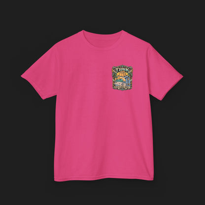 Kids Beach Bike Skull T‑Shirt | Retro Tropical Surf Graphic Tee