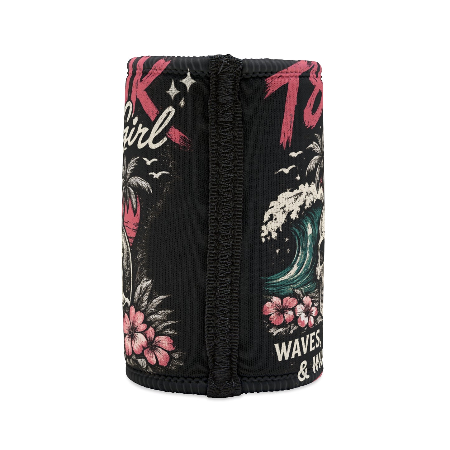 Stubby Holder 'T8nk Girl' Skull Surf Waves Stubby Holder