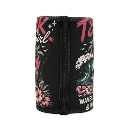 Stubby Holder 'T8nk Girl' Skull Surf Waves Stubby Holder