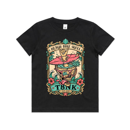 T8NK Beach Bike Skull Surf Tee | Tropical Beach Graphic Tee