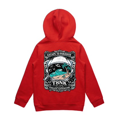 T8NK Endless Adventure Astronaut Surf Hood | Retro Space Beach Graphic Hoodie