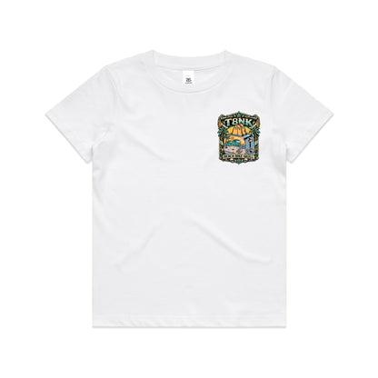 T8NK Beach Bike Skull Toaster Tee | Retro Surf Beach Graphic Tee