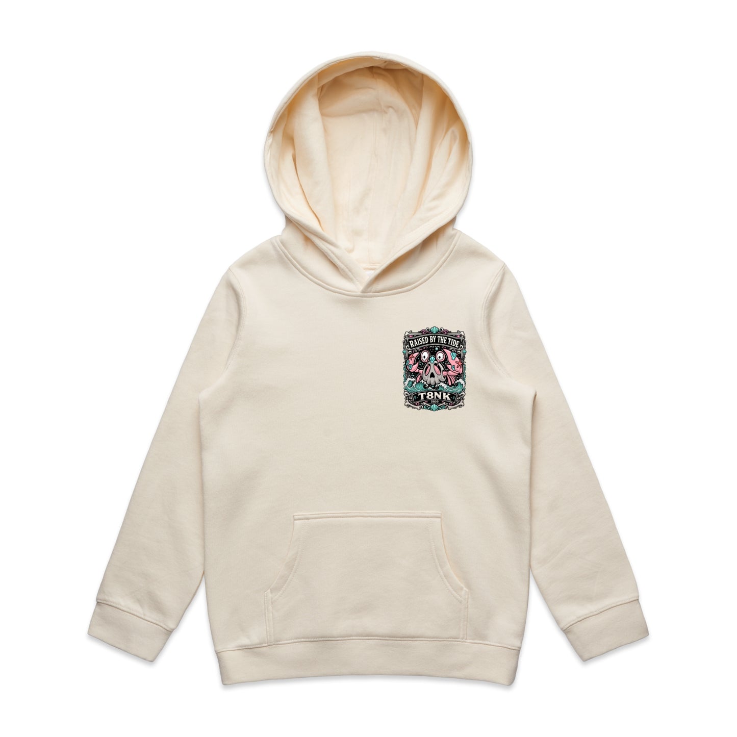 T8NK Raised By The Tide Crab Skull Hood | Coastal Graphic Hoodie