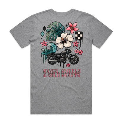 Waves, Wheels & Wild Hearts  - Premium quality Tee