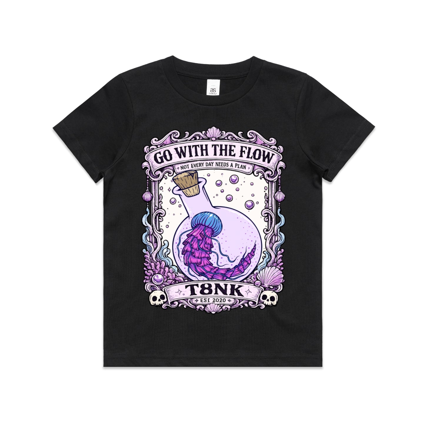 T8NK Go With The Flow Jellyfish Tee | Coastal Ocean Graphic T-Shirt