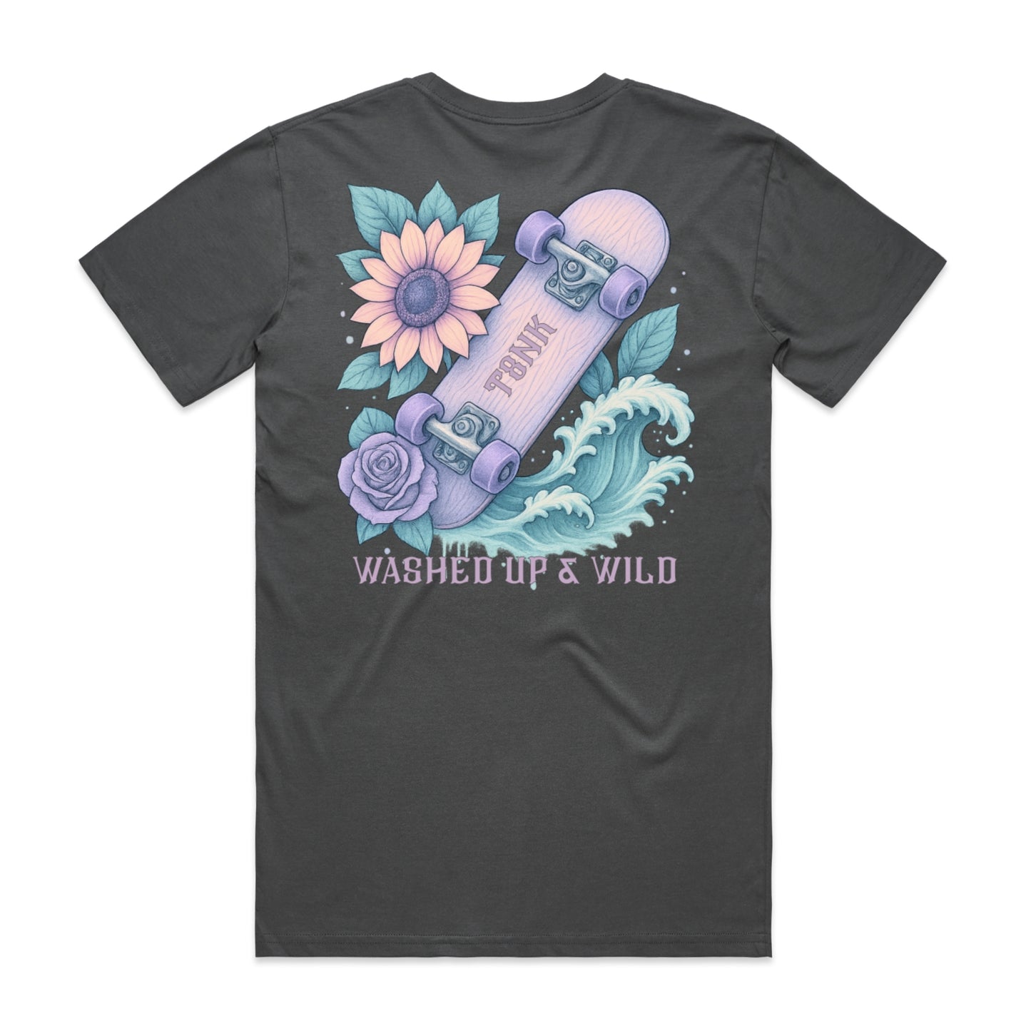 Washed Up & Wild – Vintage Skateboard Floral Tee