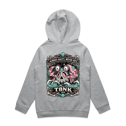 T8NK Always Salty Never Soft Crab Skull Hood | Coastal Graphic Hoodie