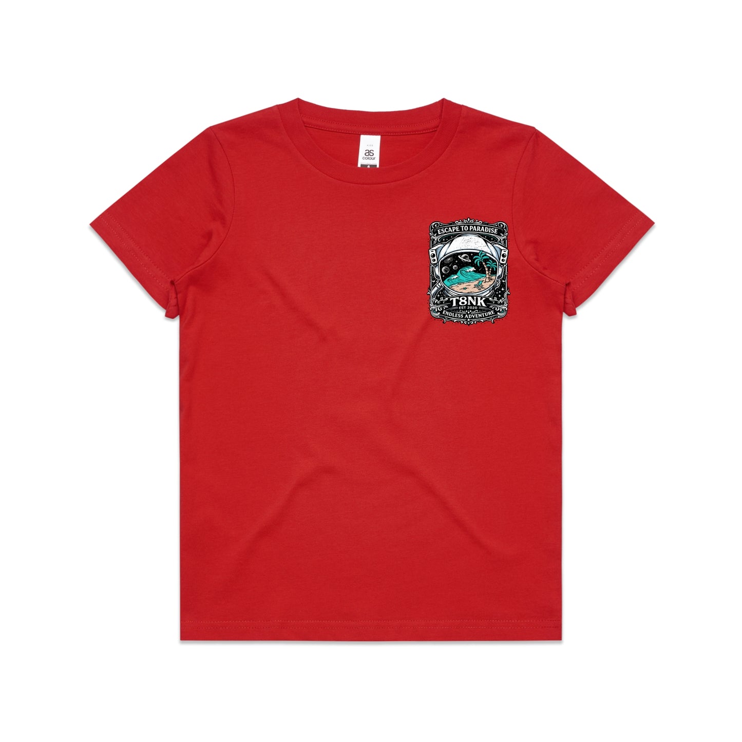 T8NK Endless Adventure Astronaut Surf Tee | Retro Space Beach Graphic Tee
