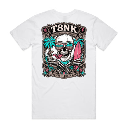 T8NK Forever Chasing The Wave Skull Tee | Vintage Surf Skull Graphic T-Shirt