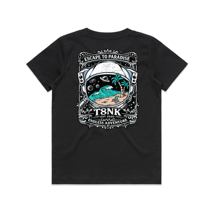 T8NK Endless Adventure Astronaut Surf Tee | Retro Space Beach Graphic Tee